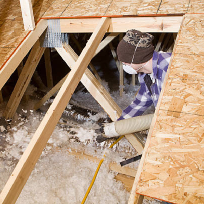 Attic insulation installed for better home energy performance